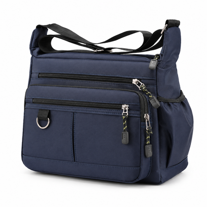 Sac bandoulière grande capacité pour homme, sac à bandoulière décontracté pour affaires à plusieurs poches et durable