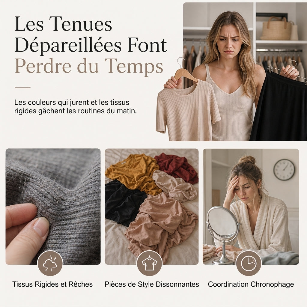 Ensemble deux pièces en maille pour femme, coupe décontractée
