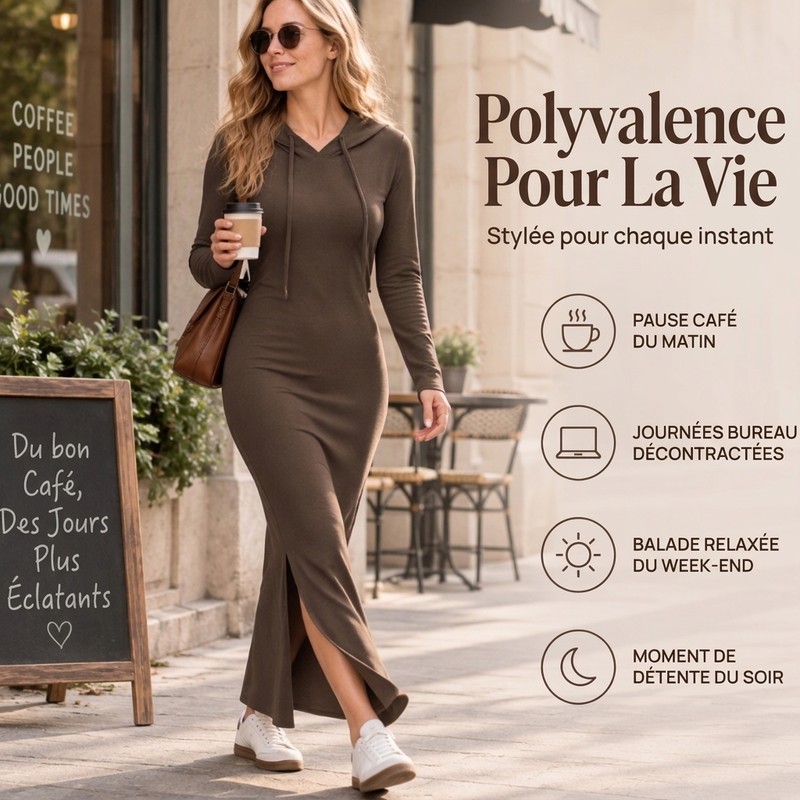 Robe bodycon slim à capuche pour femmes