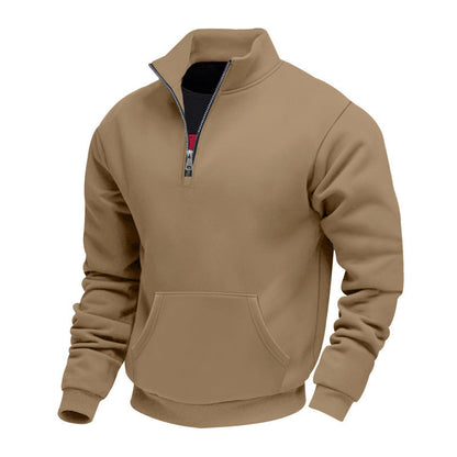Sweat-shirt chaud à demi-zip pour hommes