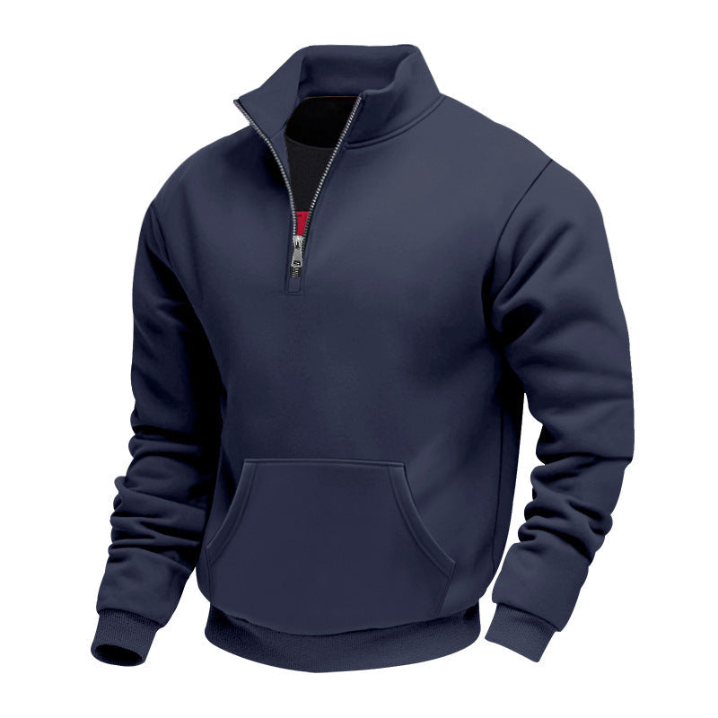 Sweat-shirt chaud à demi-zip pour hommes