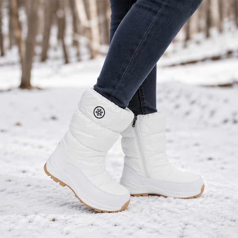Bottes de neige d'hiver mi-mollet antidérapantes pour femmes