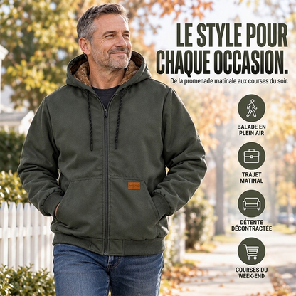 Veste d'hiver décontractée à capuche et thermorégulatrice pour homme