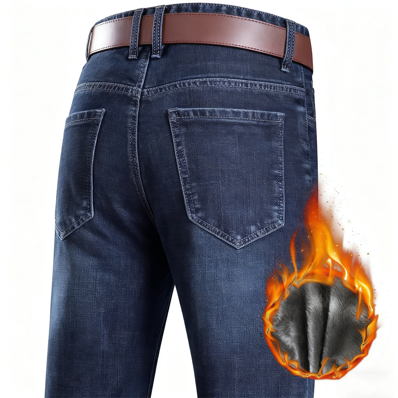 Jean droit pour homme doublé chaud