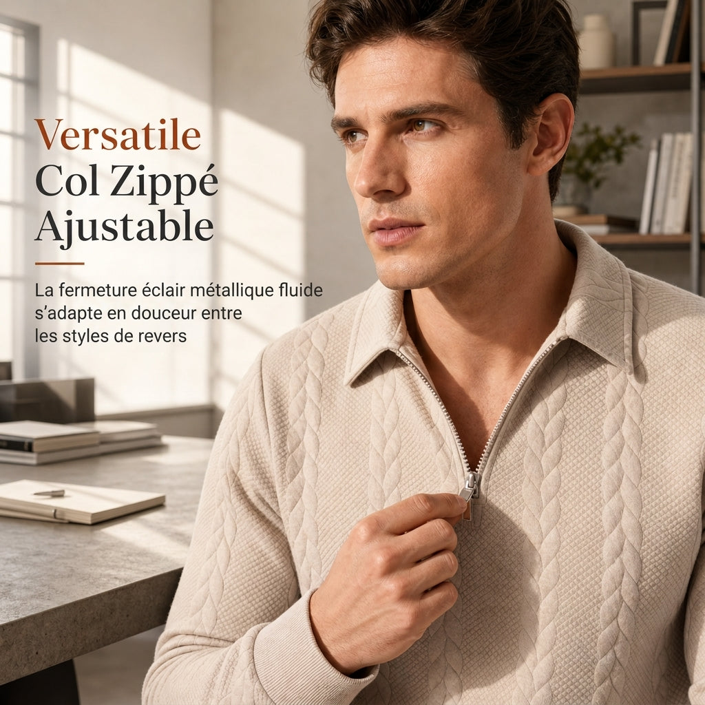 Pull en tricot jacard décontracté pour homme