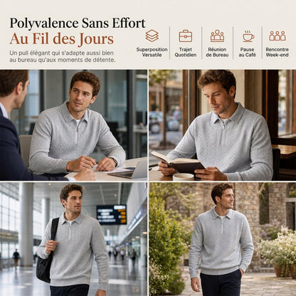 Pull en tricot jacard décontracté pour homme