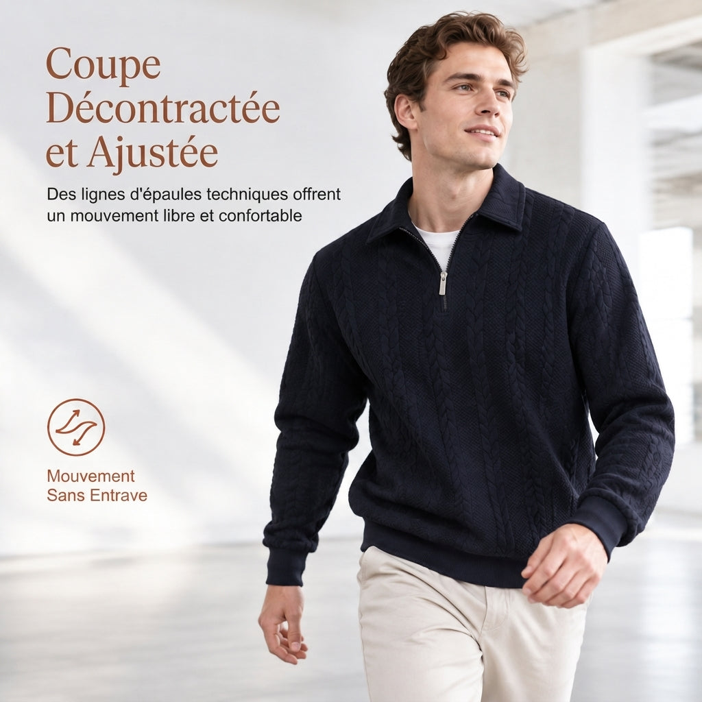 Pull en tricot jacard décontracté pour homme