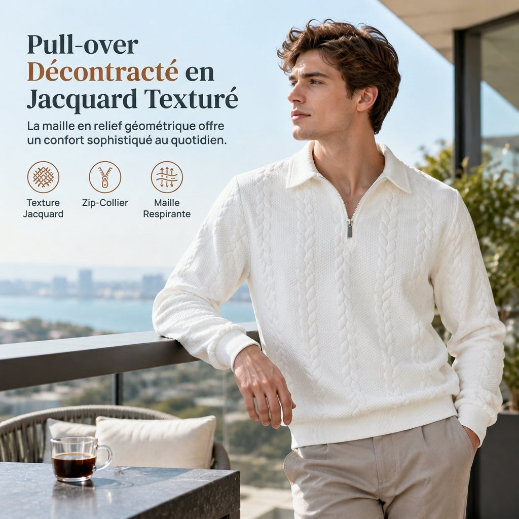 Pull en tricot jacard décontracté pour homme
