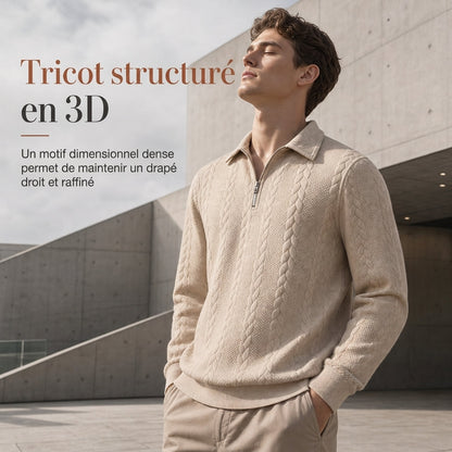 Pull en tricot jacard décontracté pour homme