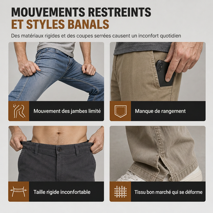Pantalon cargo en velours côtelé à plusieurs poches pour hommes
