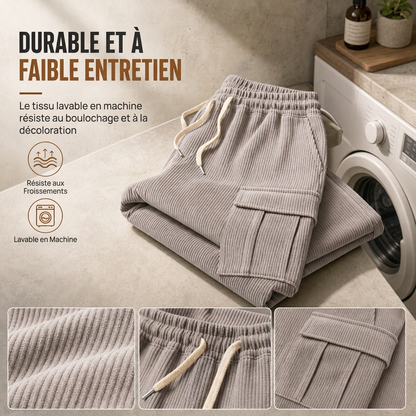 Pantalon cargo en velours côtelé à plusieurs poches pour hommes