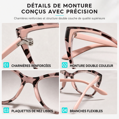 Lunettes de protection contre la lumière bleue à œil de chat style cyberpunk pour femmes, verres transparents photochromiques tendance