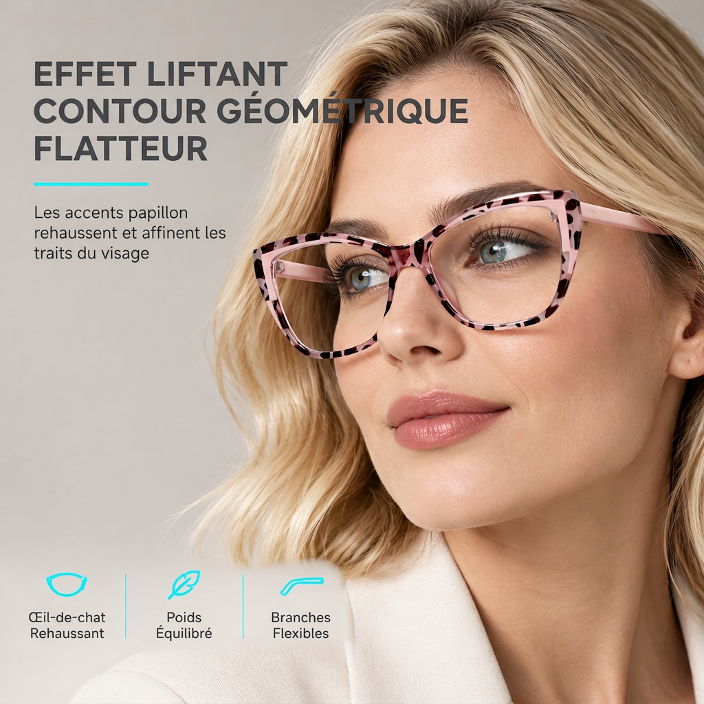 Lunettes de protection contre la lumière bleue à œil de chat style cyberpunk pour femmes, verres transparents photochromiques tendance