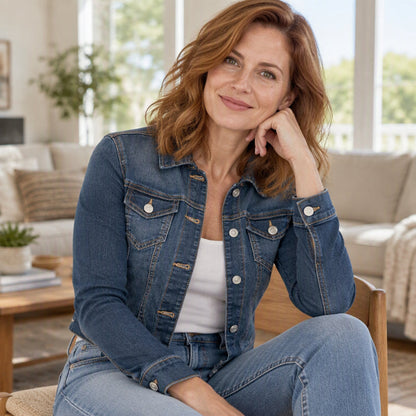 Veste en denim courte classique pour femme