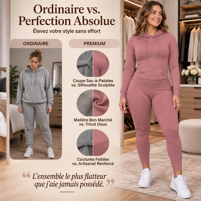 Ensemble décontracté à capuche et legging pour femmes