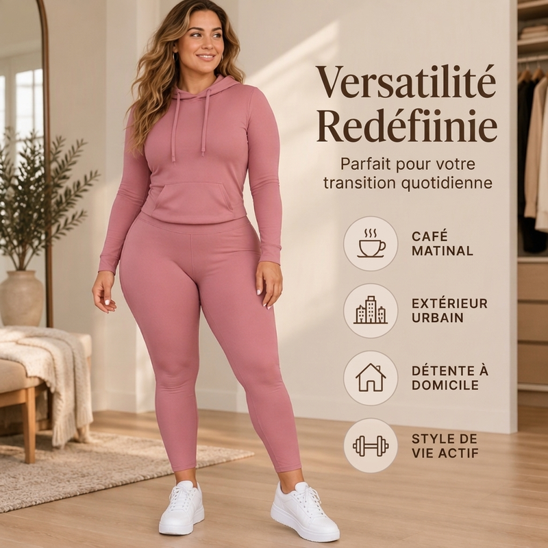Ensemble décontracté à capuche et legging pour femmes