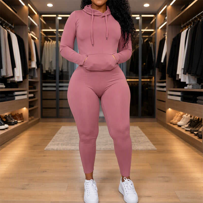 Ensemble décontracté à capuche et legging pour femmes