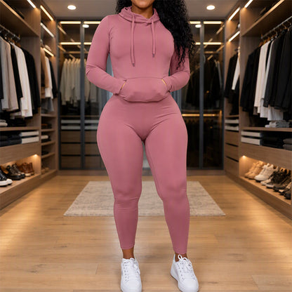 Ensemble décontracté à capuche et legging pour femmes