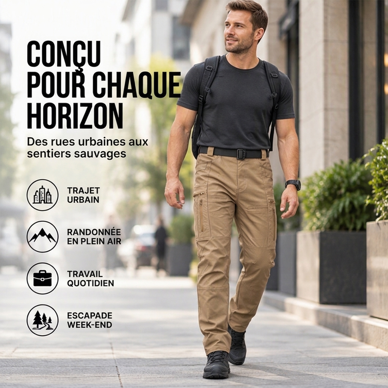 Pantalon cargo tactique slim extérieur pour homme
