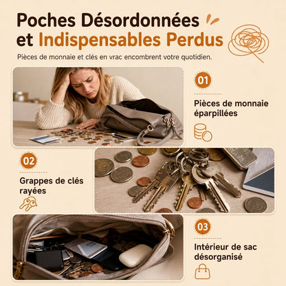 Mignon petit portemonnaie pour chats Patchwork et porte-cartes portable, petit sac créatif pour filles