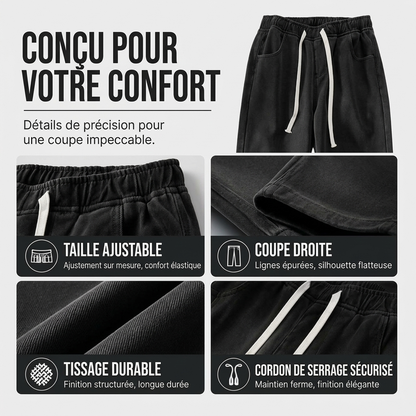 Jeans en denim droit pour femme, doublure chaude