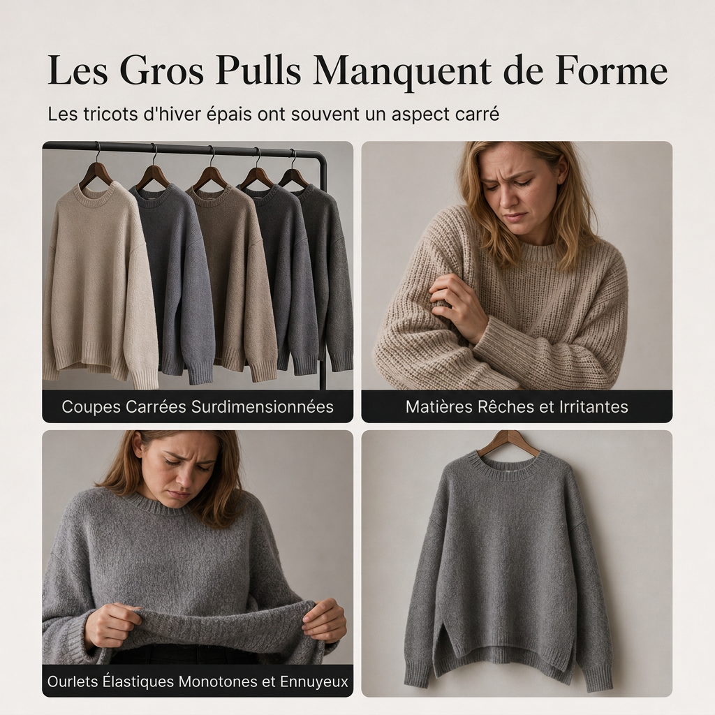 Robe pull oversize à épaules dénudées pour femme, avec bord asymétrique en dentelle florale