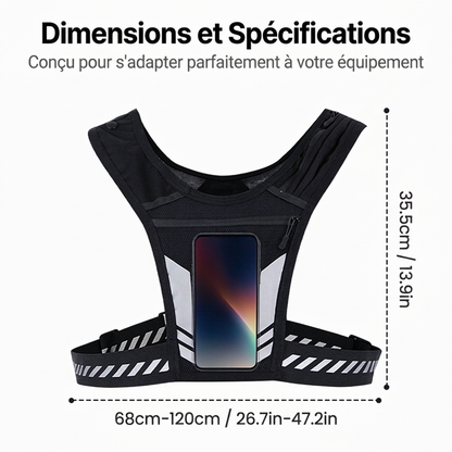 Gilet à Dos Running Outdoor pour Téléphones et Hydratation