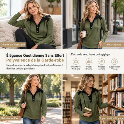 Pull en maille décontracté à col en V pour femme
