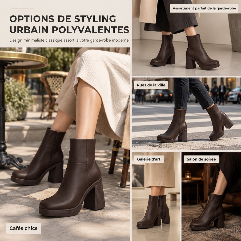 Bottines à semelle épaisse et talon chunky