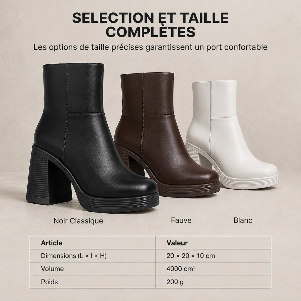 Bottines à semelle épaisse et talon chunky