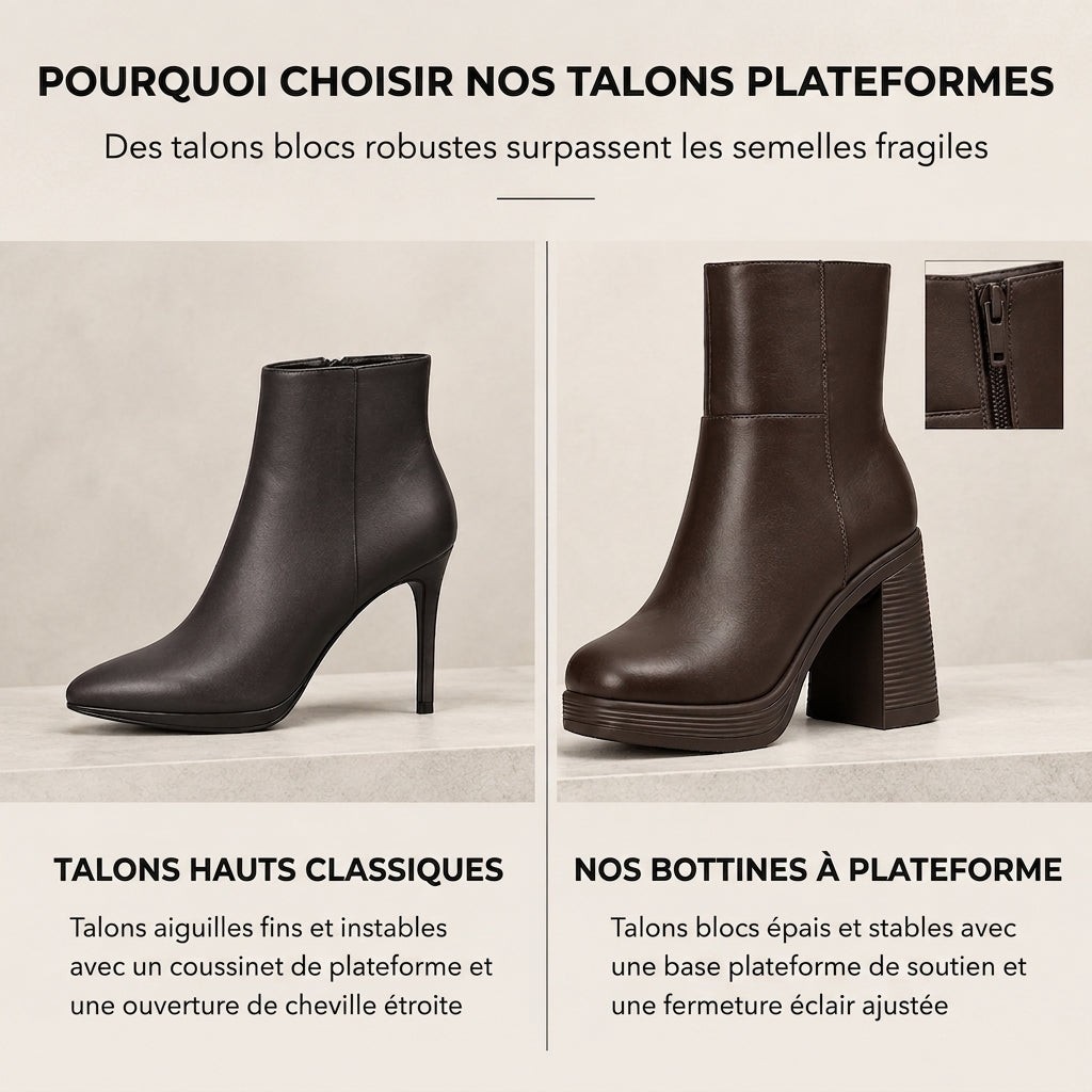 Bottines à semelle épaisse et talon chunky