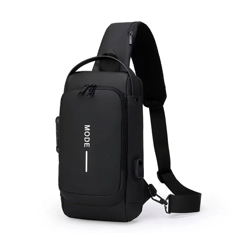 Sac bandoulière anti-vol avec port de charge USB pour hommes