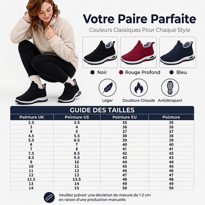 Chaussures de neige d'hiver chaudes et faciles à enfiler pour hommes et femmes