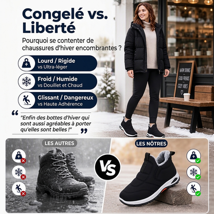 Chaussures de neige d'hiver chaudes et faciles à enfiler pour hommes et femmes