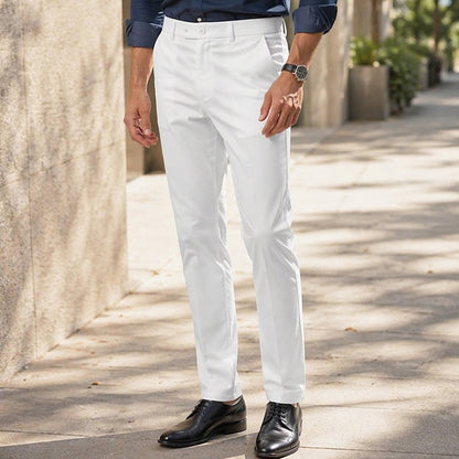 Pantalon de costume ajusté taille mi-haute pour hommes