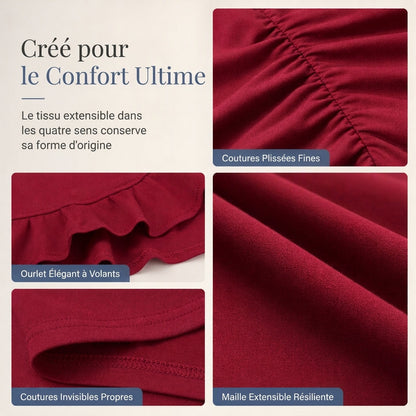 Roche bodycon à manches bouffantes unies pour femmes
