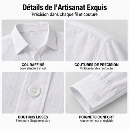 Chemise en lin décontractée, légère et respirante pour homme