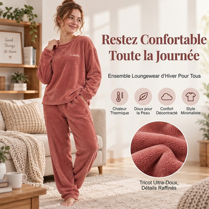 Pyjama doux et chaud en velours corail pour femme