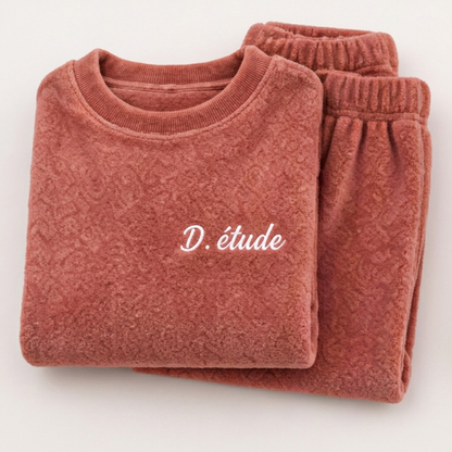 Pyjama doux et chaud en velours corail pour femme