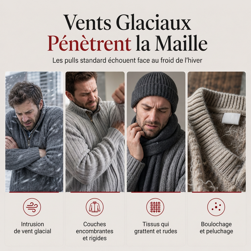 Cardigan à capuche mi-long épaissi pour homme