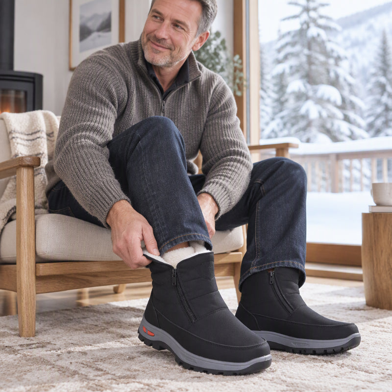 Bottes de neige d'hiver pour hommes, doublure en peluche, imperméables