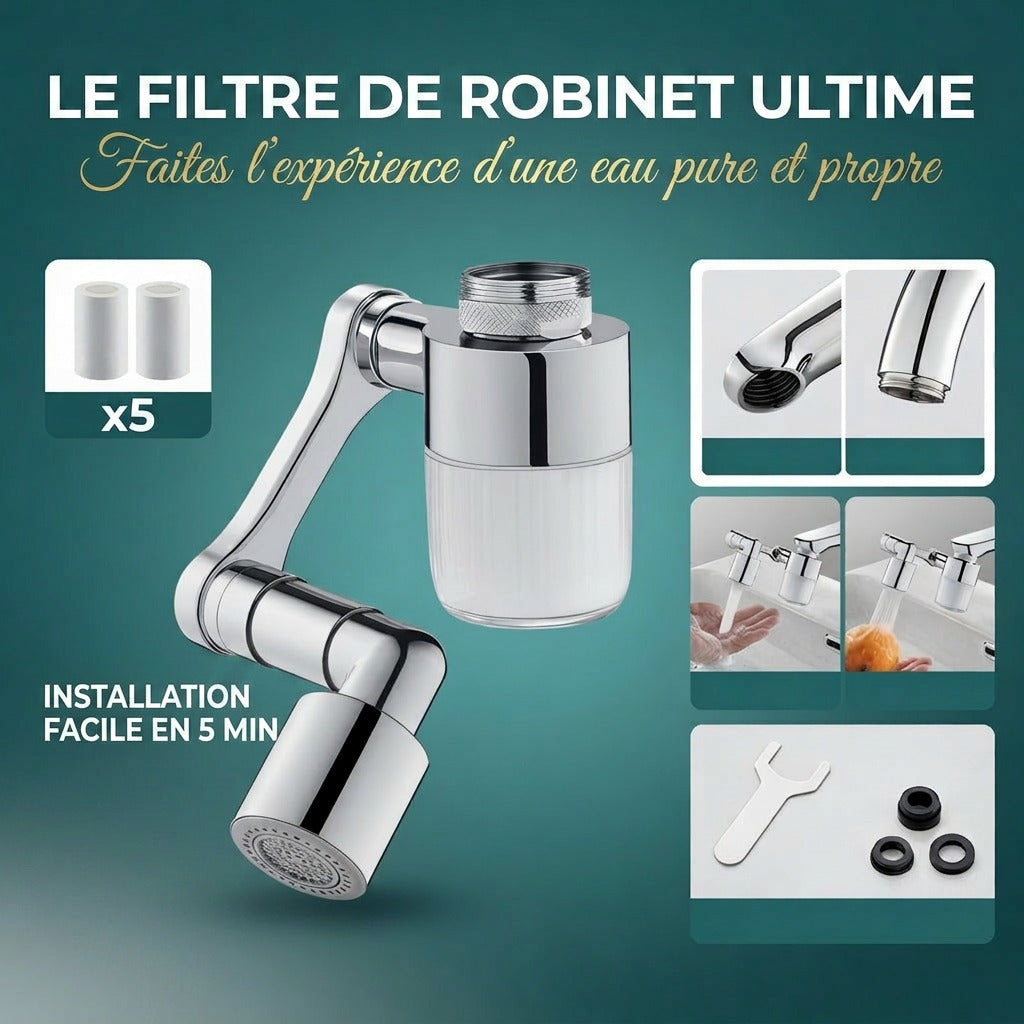 Robinet multifonctionnel rotatif à 360°