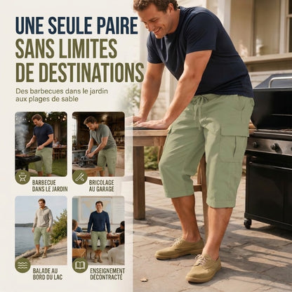 ⏰ -50% – Pour une durée limitée !👖Pantalon capri cargo en lin mélangé pour homme🌬️ Léger, respirant et conçu pour le confort