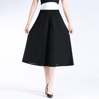 2023 Culottes larges en mousseline plissée à taille élastique pour femmes