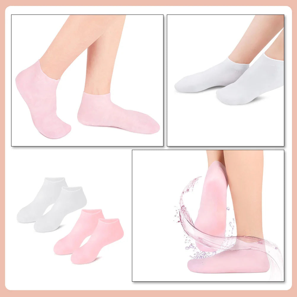 Masque hydratant pour les pieds✨Chaussettes en silicone protectrices et exfoliantes