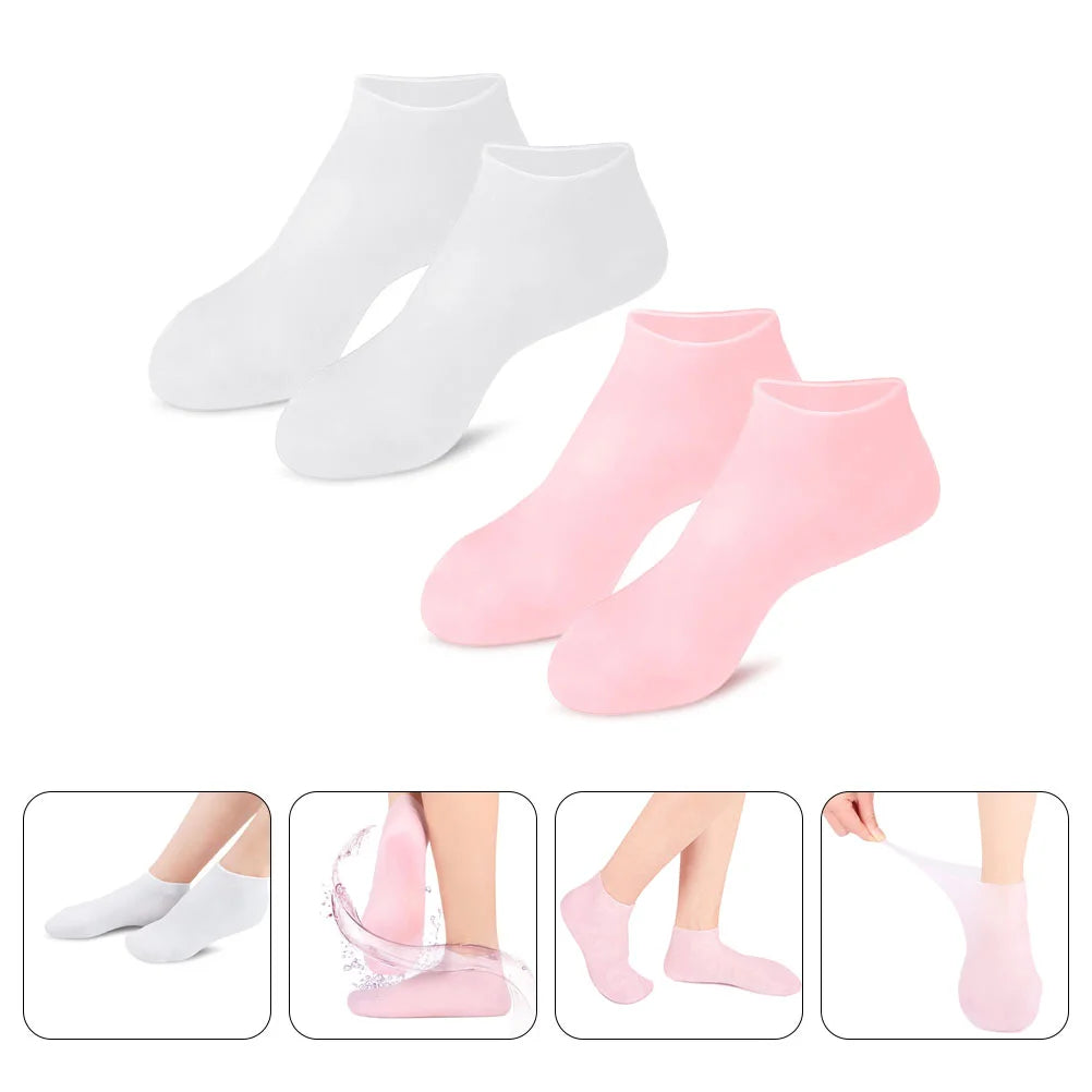Masque hydratant pour les pieds✨Chaussettes en silicone protectrices et exfoliantes