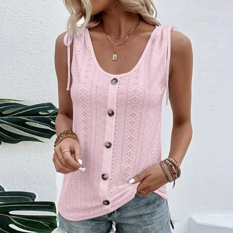 T-shirt uni à encolure dégagée et cœur dans le dos