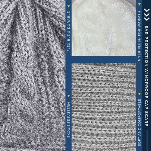 Bonnet Coupe-vent avec Écharpe pour Protection Complète de l'oreille