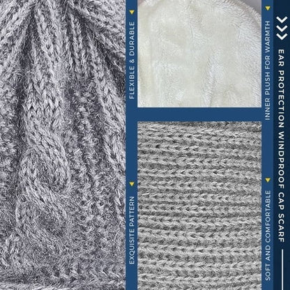 Bonnet Coupe-vent avec Écharpe pour Protection Complète de l'oreille