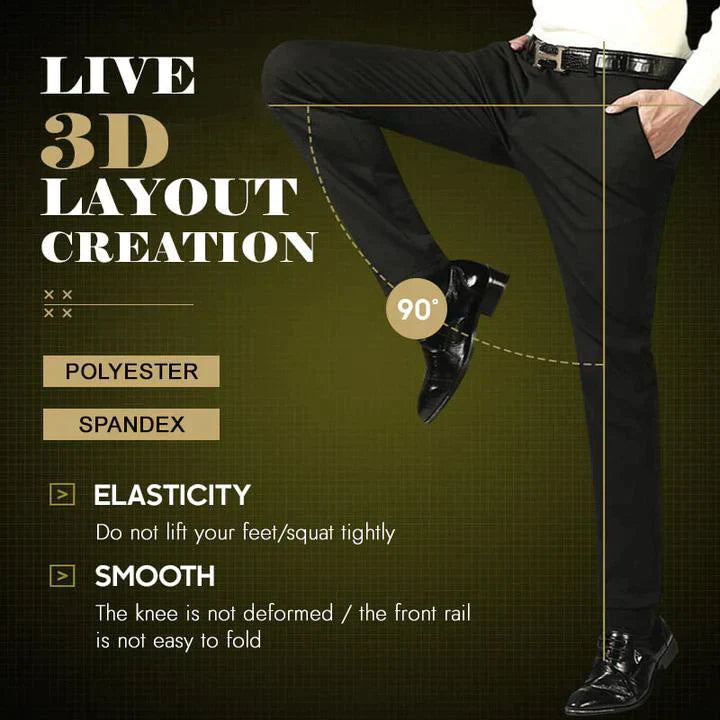 Pantalon classique pour hommes à bonne élasticité-2